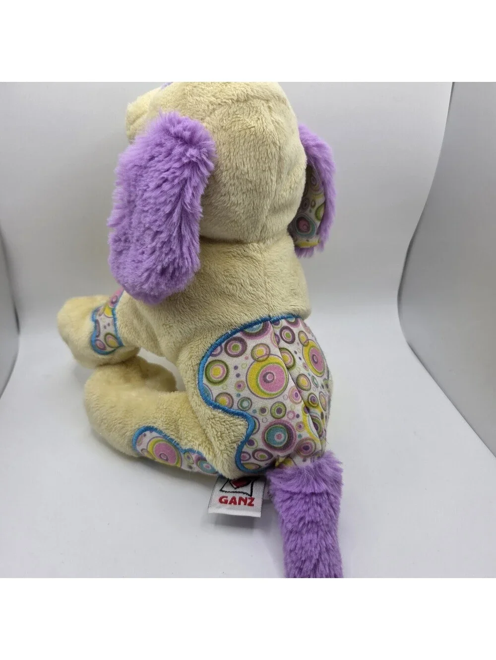 GANZ Webkinz Jelly Bean Puppy Plush HM474 Retired Yellow Purple 2008 No Code
